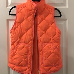 NWOT J. Crew Factory Neon Coral Puffer Vest
